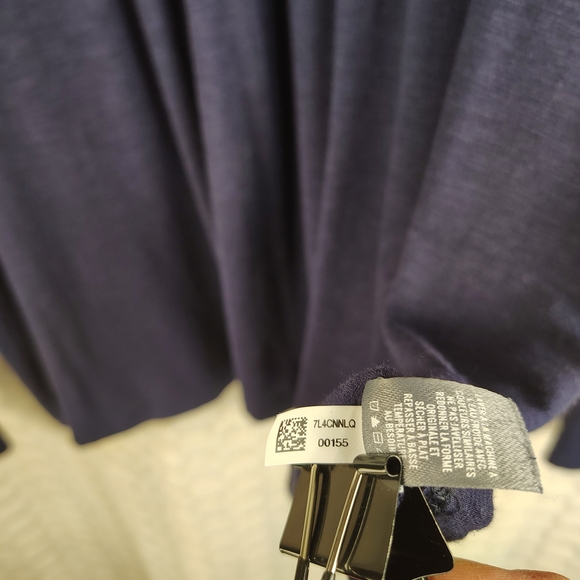 Aerie Navy Real Soft Pleated Shirt with Ruffle Accents Women's Size XXL - Picture 9 of 11